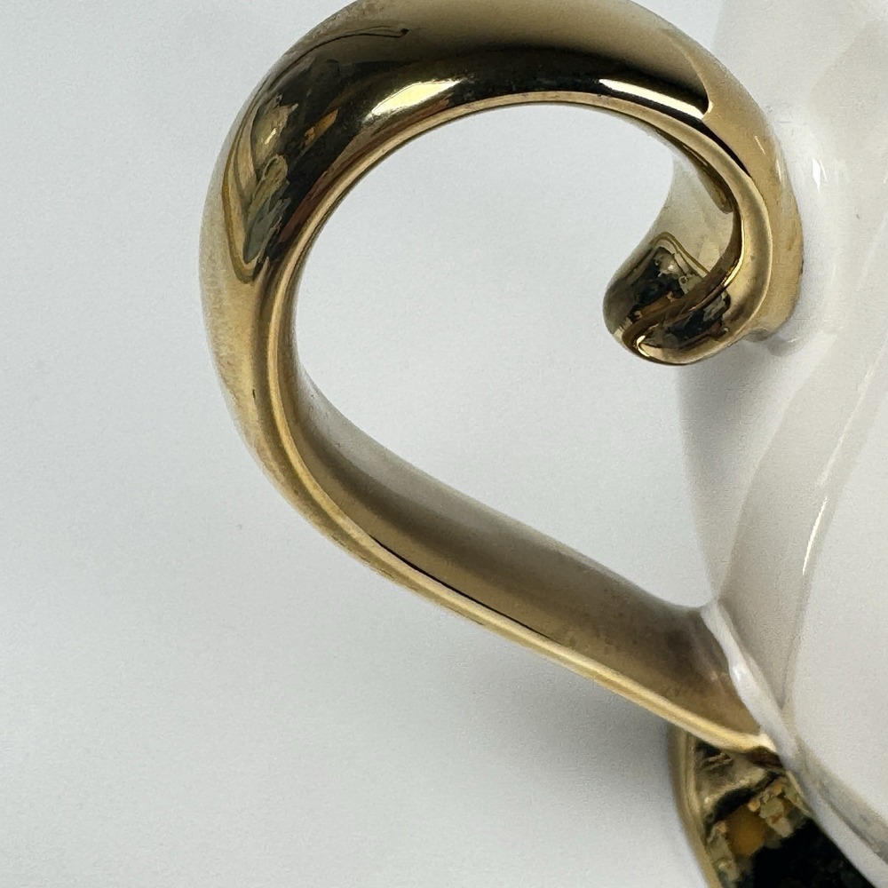Nanette Lepore Dog Mom Porcelain Coffee Mug White Gold Handle New - Picture 9 of 14